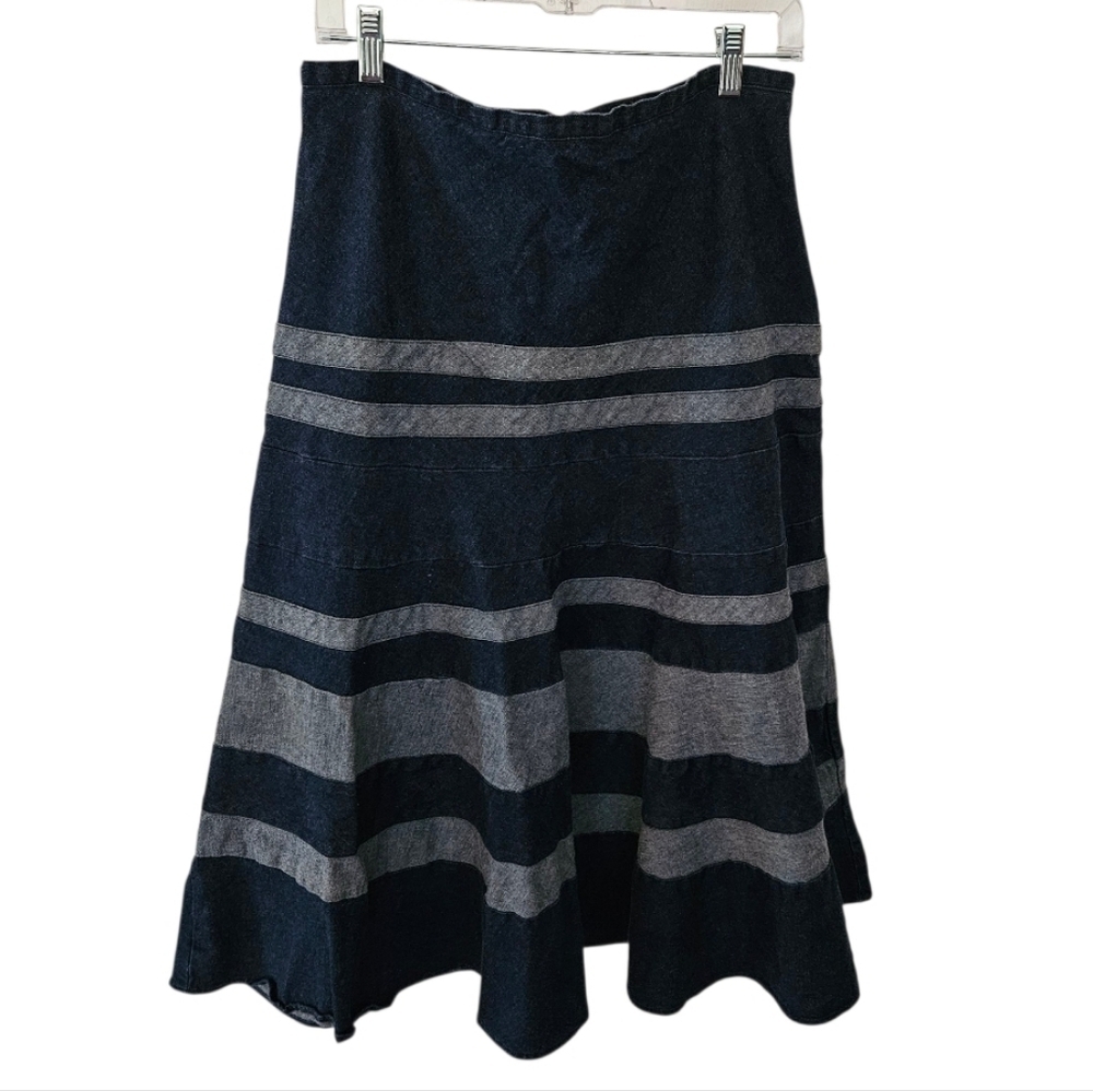 Debbie Shuchat Tiered Denim Skirt Made In Canada SZE 12​​​​